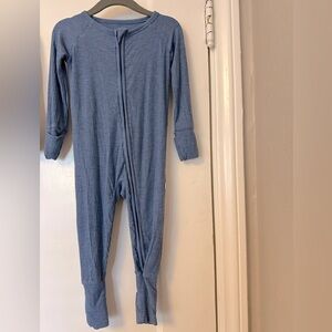 Little Sleepies Heather Blue Ribbed Onesie 6-12months